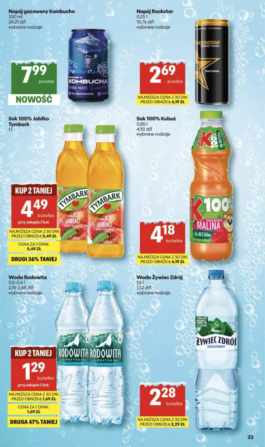 Gazetka promocyjna Delikatesy Centrum - Franczyza DC02 Czwartek - ważna 08.01 do 14.01.2026 - strona 33 - produkty: Kubuś, Napój, Napój gazowany, Sok, Woda