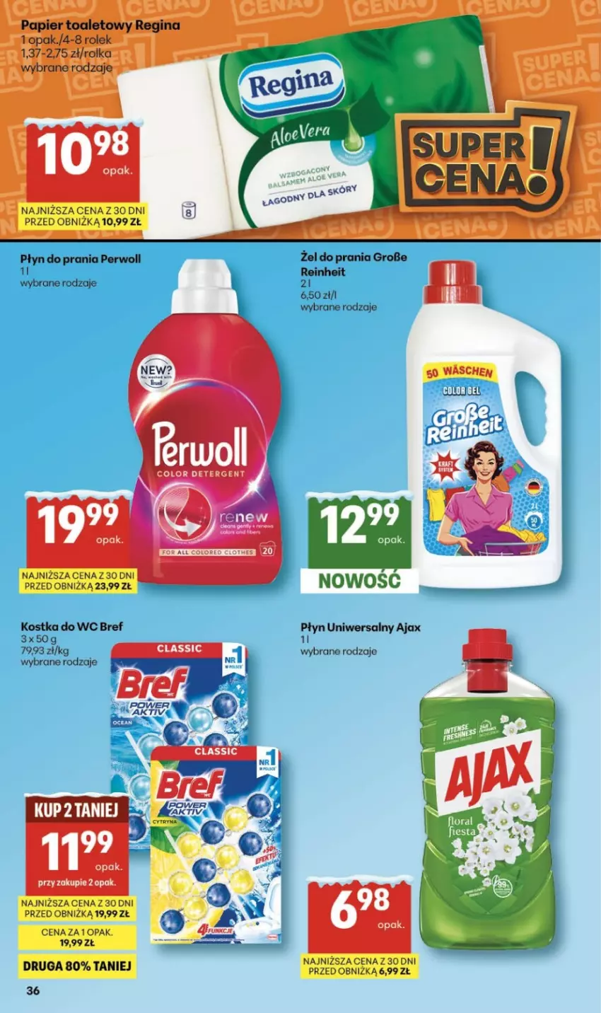 Gazetka promocyjna Delikatesy Centrum - Franczyza DC02 Czwartek - ważna 08.01 do 14.01.2026 - strona 36 - produkty: Ajax, Bref, Kostka do wc, Perwoll, Płyn do prania