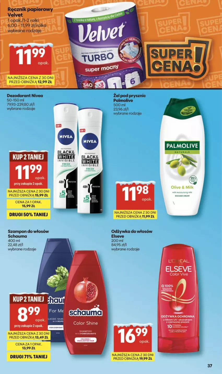 Gazetka promocyjna Delikatesy Centrum - Franczyza DC02 Czwartek - ważna 08.01 do 14.01.2026 - strona 37 - produkty: Dezodorant, Elseve, Gra, Lack, Nivea, Odżywka, Palmolive, Schauma, Szampon