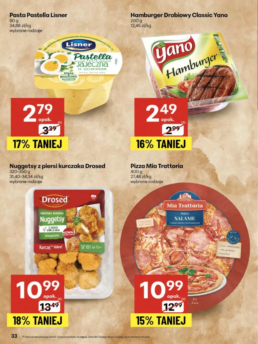 Gazetka promocyjna Delikatesy Centrum - Franczyza DC31 Czwartek - ważna 31.07 do 06.08.2025 - strona 33 - produkty: Burger, Hamburger, Kurczak, Lisner, Pastella, Pizza