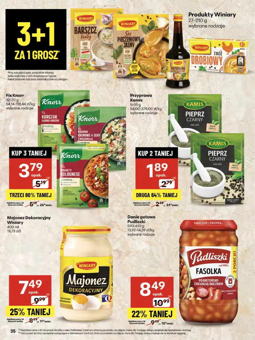 Gazetka promocyjna Delikatesy Centrum - Franczyza DC31 Czwartek - ważna 31.07 do 06.08.2025 - strona 35 - produkty: Danie gotowe, Kamis, Knorr, Majonez, Pieprz, Pudliszki, Rum, Winiary