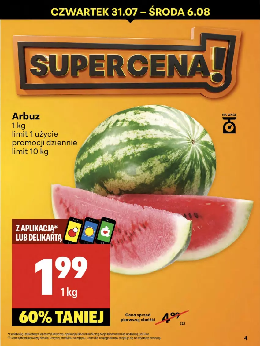 Gazetka promocyjna Delikatesy Centrum - Franczyza DC31 Czwartek - ważna 31.07 do 06.08.2025 - strona 4 - produkty: Arbuz, Dron, Rum