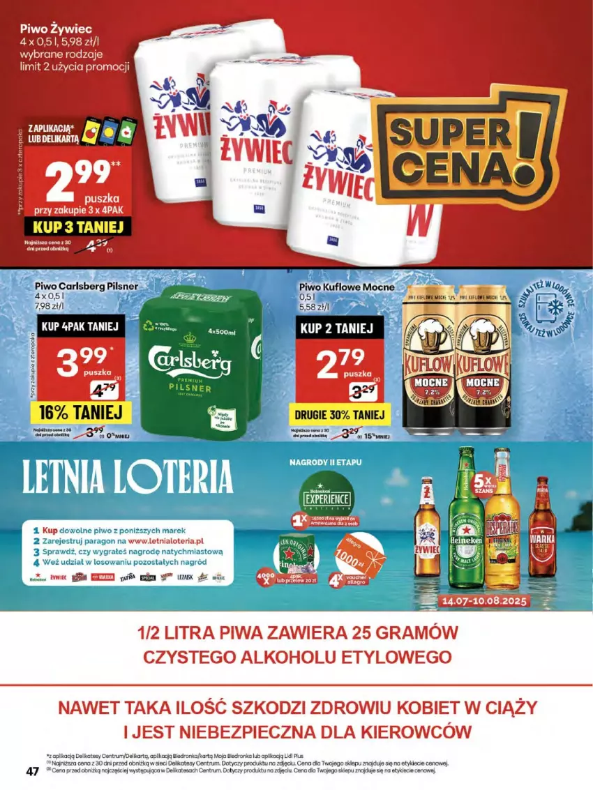 Gazetka promocyjna Delikatesy Centrum - Franczyza DC31 Czwartek - ważna 31.07 do 06.08.2025 - strona 47 - produkty: Carlsberg, Dron, Gra, Piec, Piwa, Piwo, Rum