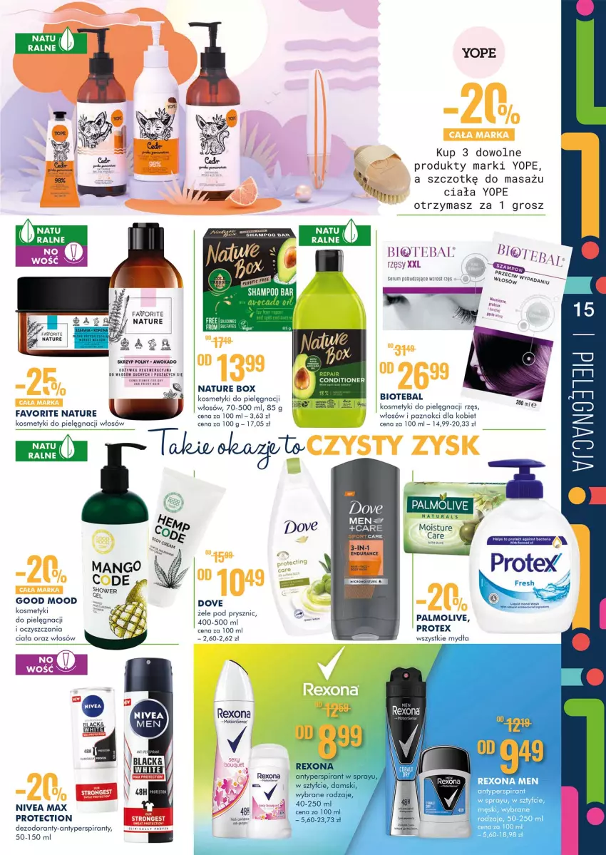 Gazetka promocyjna Super Pharm - Gazetka - ważna 14.10 do 24.10.2021 - strona 15 - produkty: Antyperspirant, BIOTEBAL, Dezodorant, Dove, Fa, Gra, Kosmetyki do pielęgnacji, Leon, Nivea, Palmolive, Rexona, Rum, Ser, Serum, Skrzyp polny, Yope