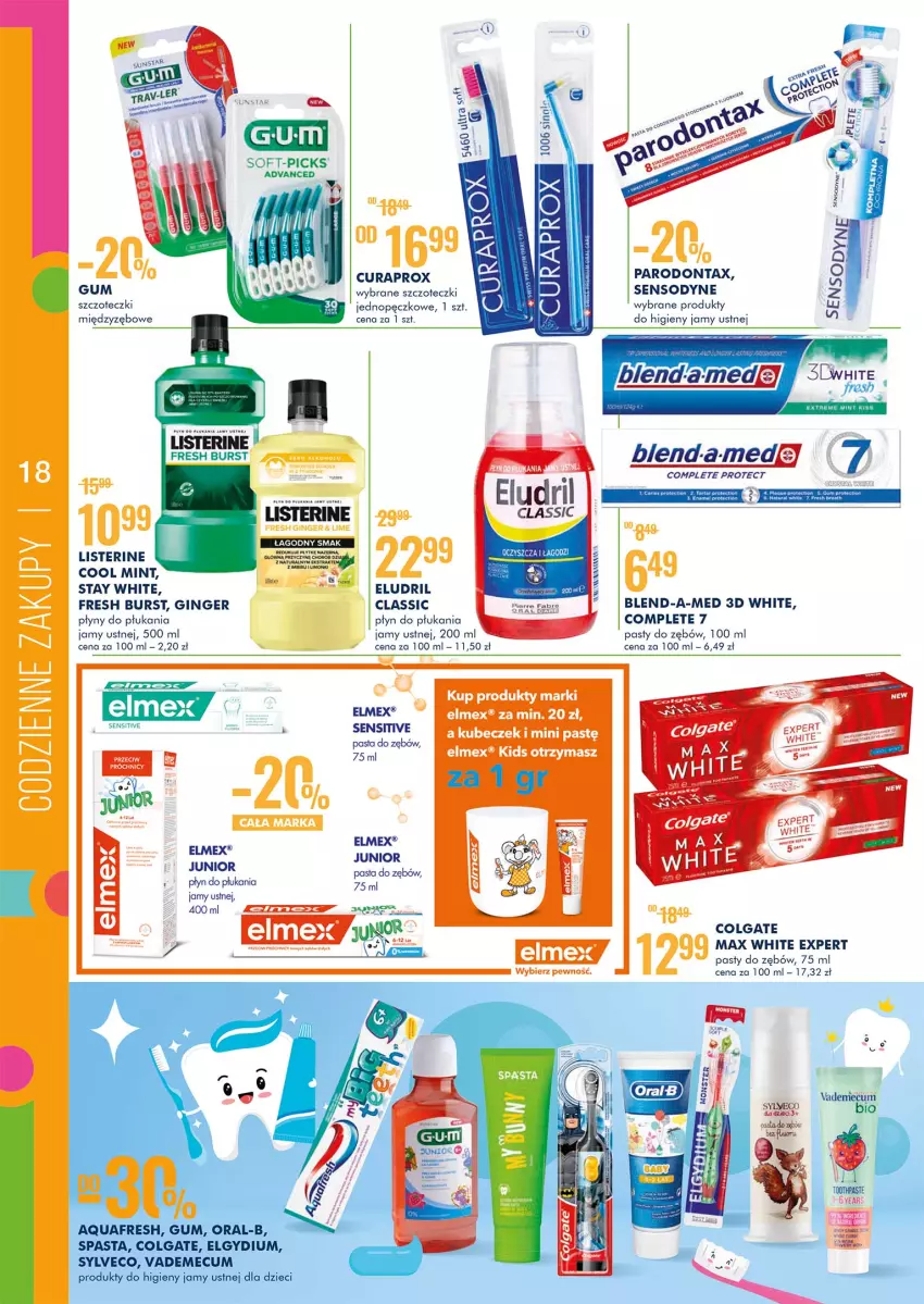 Gazetka promocyjna Super Pharm - Gazetka - ważna 14.10 do 24.10.2021 - strona 18 - produkty: Blend-a-Med, Colgate, Curaprox, Elmex, Gin, LG, Listerine, Parodontax, Pasta do zębów, Płyn do płukania, Sejf, Sensodyne, Vademecum