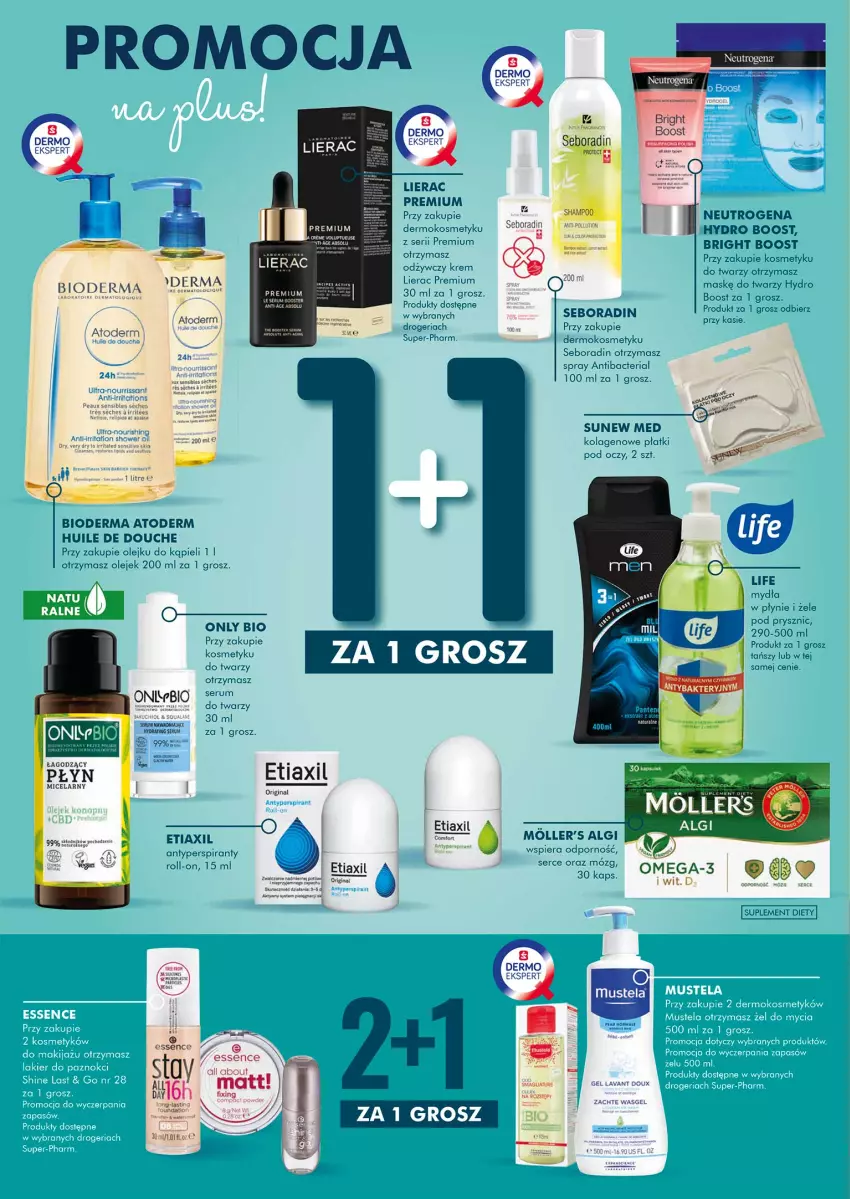 Gazetka promocyjna Super Pharm - Gazetka - ważna 14.10 do 24.10.2021 - strona 4 - produkty: Antyperspirant, Atoderm, Bioderma, Booster, Etiaxil, Fa, Foundation, Gin, Gra, Gry, Koc, Kolagen, LG, Lierac, Lion, Makijaż, Neutrogena, Olej, Omega-3, Por, Rum, Seboradin, Ser, Serum, Suplement diety, Surf