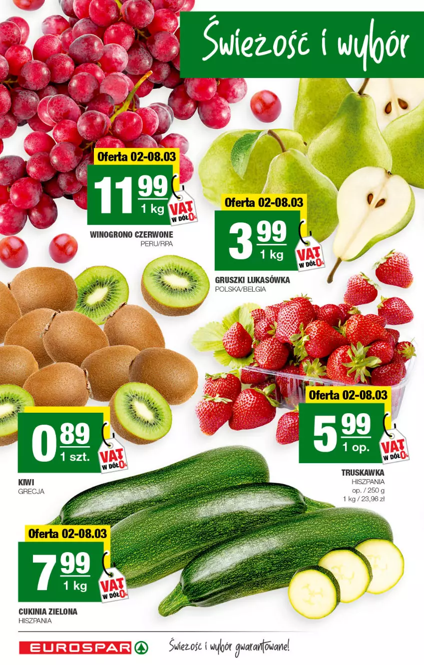 Gazetka promocyjna Spar - EuroSpar - ważna 02.03 do 12.03.2022 - strona 4 - produkty: Gruszki, Kiwi, LG, Wino