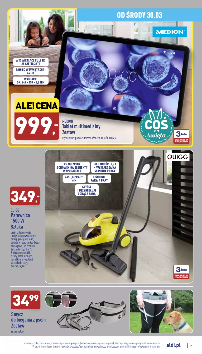 Gazetka promocyjna Aldi - Katalog Moda i Dom - ważna 30.03 do 02.04.2022 - strona 2 - produkty: Miarka, Parownica, Rum, Smycz, Tablet