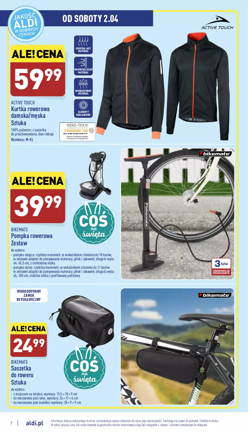 Gazetka promocyjna Aldi - Katalog Moda i Dom - ważna 30.03 do 02.04.2022 - strona 7 - produkty: Kurtka, Materac, Noż, Pompka, Por, Rower, Telefon, Tera