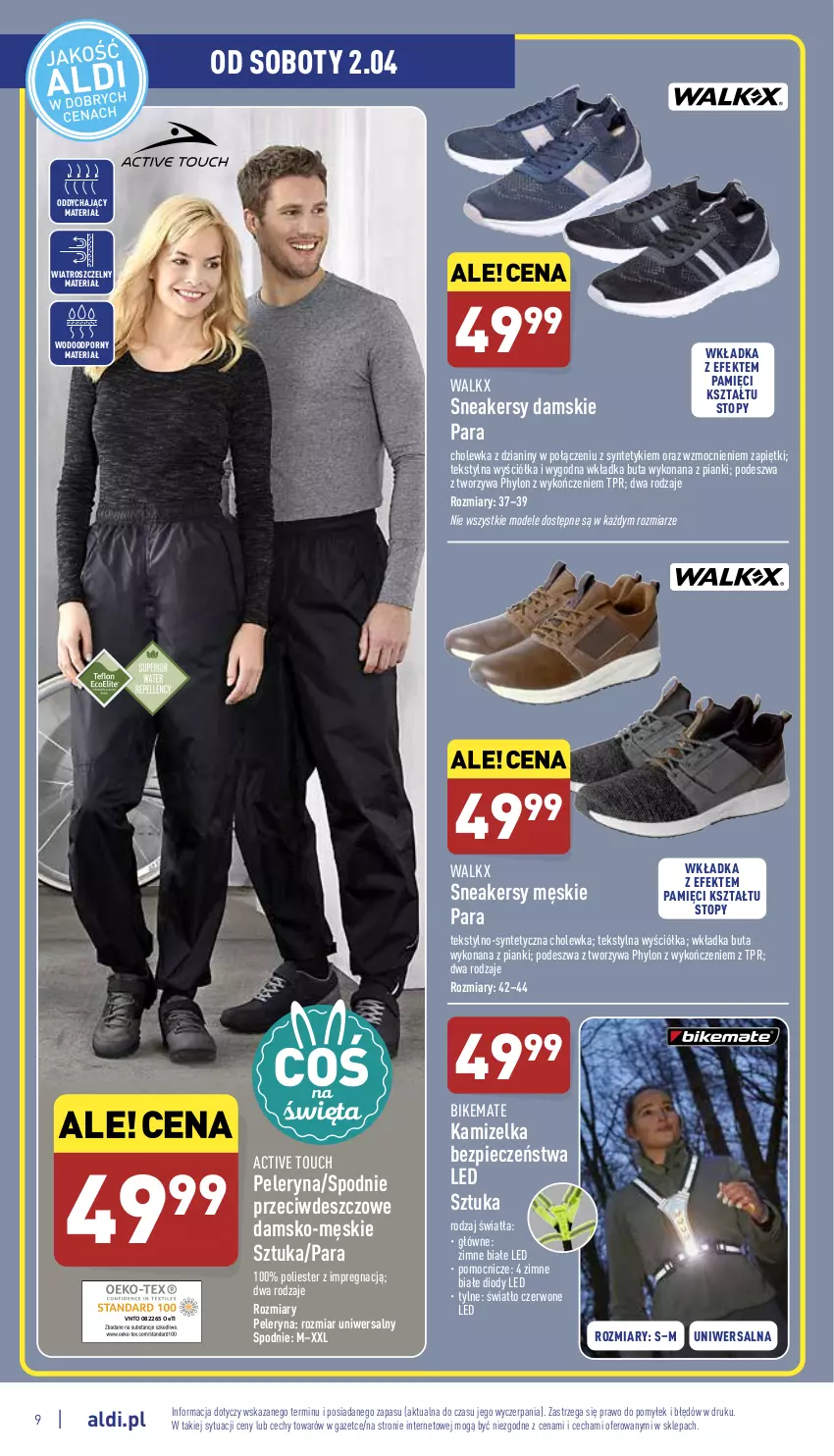 Gazetka promocyjna Aldi - Katalog Moda i Dom - ważna 30.03 do 02.04.2022 - strona 9 - produkty: Kamizelka, Piec, Por, Sneakersy, Spodnie, Top