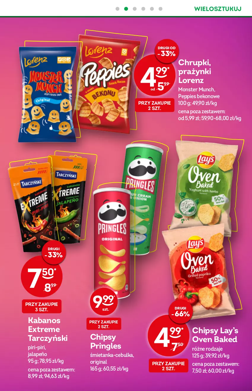 Gazetka promocyjna Żabka - ważna 05.10 do 11.10.2022 - strona 17 - produkty: Beko, Chipsy, Chrupki, Gin, Kabanos, Lay’s, Lorenz, Monster Munch, Pringles, Tarczyński