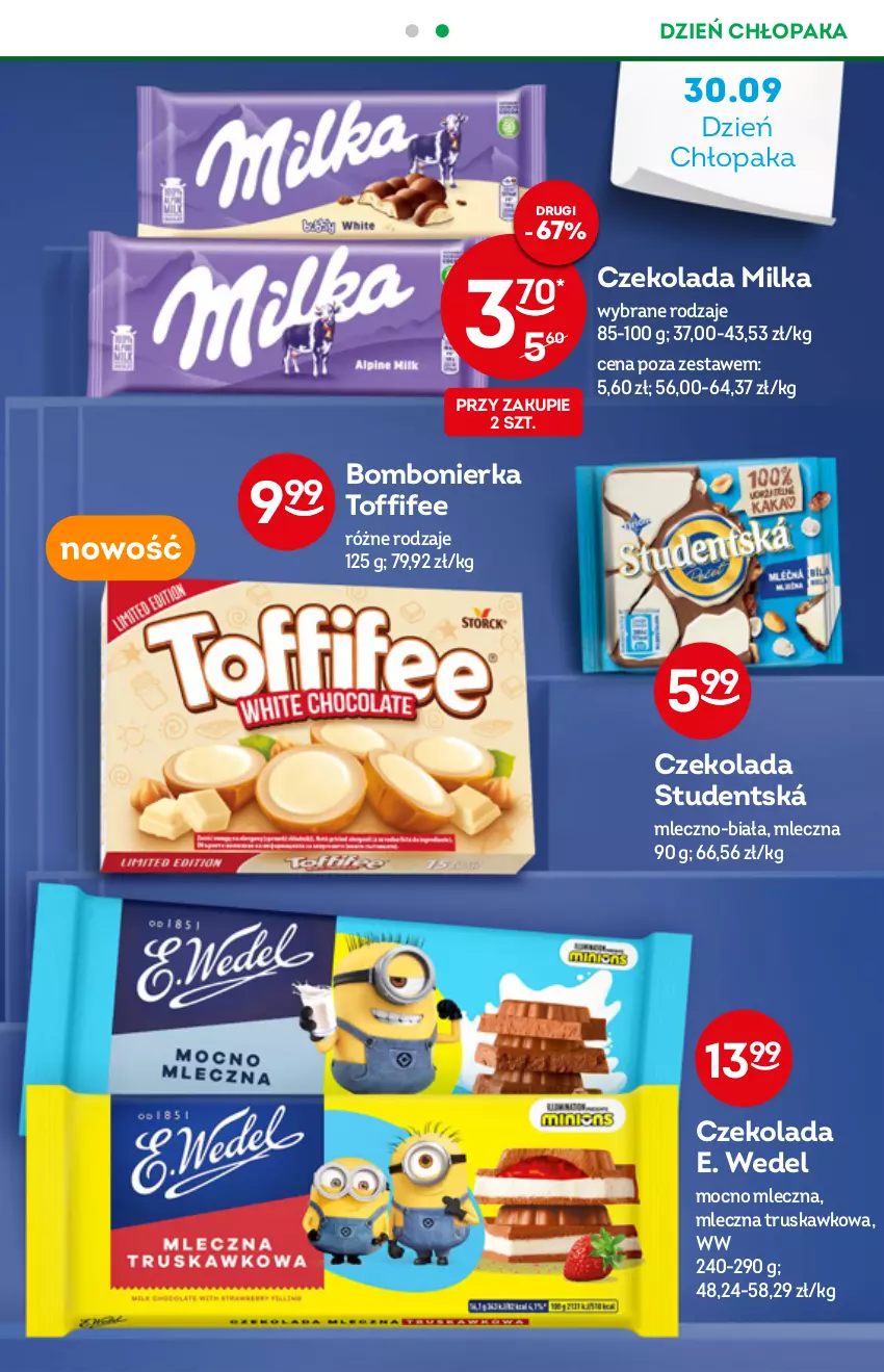 Gazetka promocyjna Żabka - ważna 05.10 do 11.10.2022 - strona 45 - produkty: Czekolada, E. Wedel, Milka, Toffifee