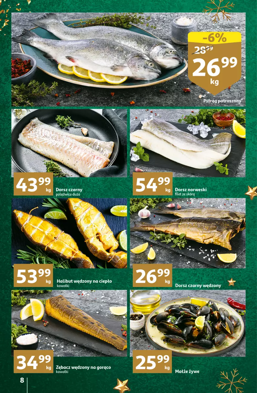 Gazetka promocyjna Auchan - Gazetka Magia Świąt Auchan Hipermarket - ważna 08.12 do 14.12.2022 - strona 8 - produkty: Dorsz, Halibut