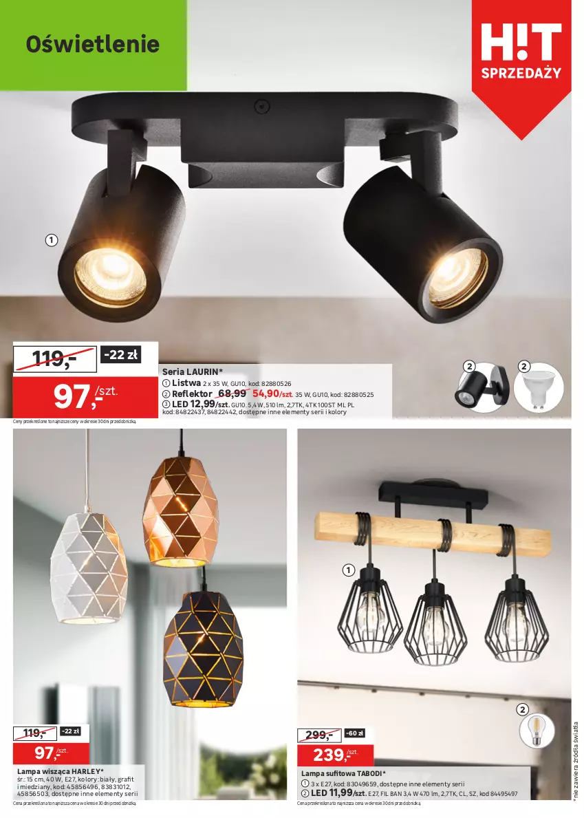 Gazetka promocyjna Leroy Merlin - Gazetka Leroy Merlin - ważna 24.01 do 13.02.2024 - strona 12 - produkty: Fa, Gra, Lampa, Lampa sufitowa, Lampa wisząca, Laur, Listwa, Plafon, Reflektor, Ser