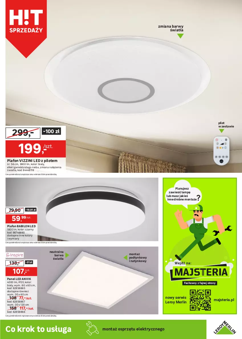 Gazetka promocyjna Leroy Merlin - Gazetka Leroy Merlin - ważna 24.01 do 13.02.2024 - strona 13 - produkty: Fa, Gra, Lampa, Lampa sufitowa, Lampa wisząca, Laur, Listwa, Plafon, Reflektor, Ser