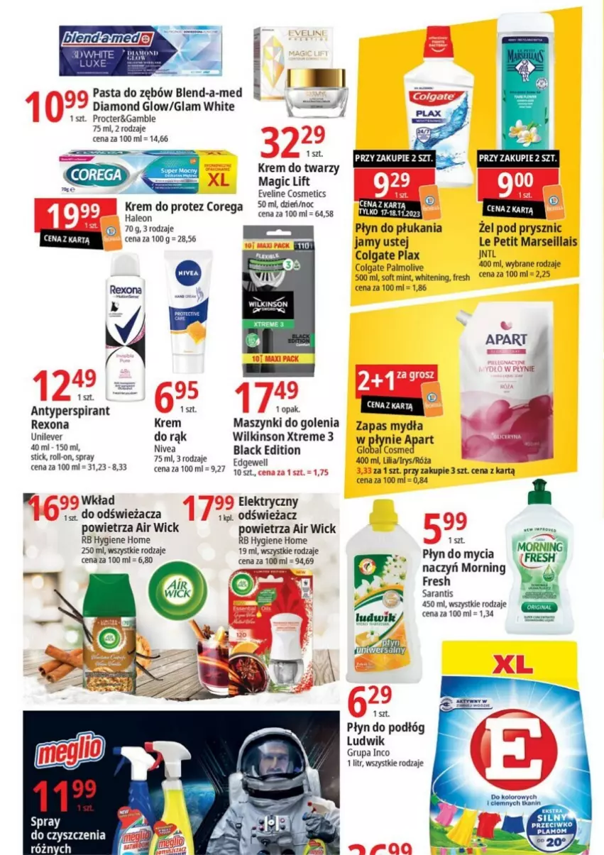 Gazetka promocyjna E Leclerc - ważna 14.11 do 25.11.2023 - strona 20 - produkty: Air Wick, Antyperspirant, Blend-a-Med, Colgate, Corega, Do mycia naczyń, Eveline, Krem do twarzy, Lack, LG, Ludwik, Mars, Nivea, Odświeżacz powietrza, Palmolive, Pasta do zębów, Płyn do mycia, Płyn do mycia naczyń, Płyn do płukania, Rexona, Róża, Zapas mydła w płynie