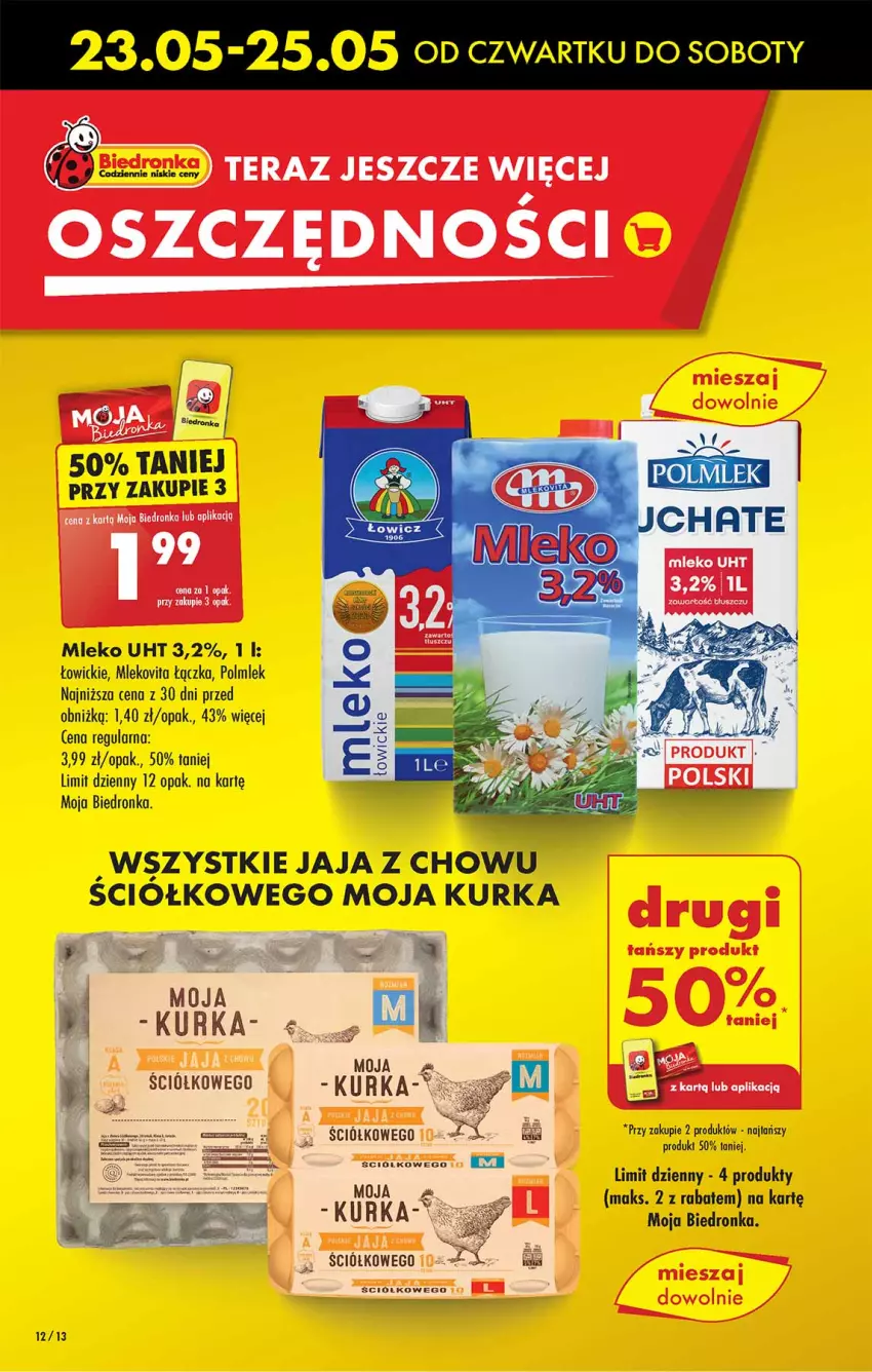 Gazetka promocyjna Biedronka - Od czwartku - ważna 23.05 do 29.05.2024 - strona 12 - produkty: Dron, Fa, Jaja, Mleko, Mlekovita, POLMLEK, Rum