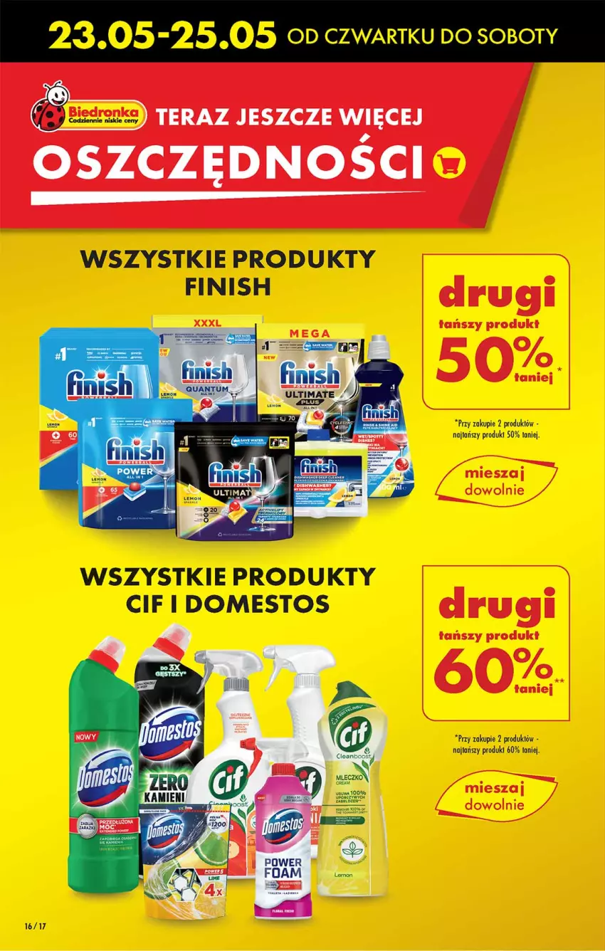 Gazetka promocyjna Biedronka - Od czwartku - ważna 23.05 do 29.05.2024 - strona 16 - produkty: Cif, Domestos, Finish, Tera