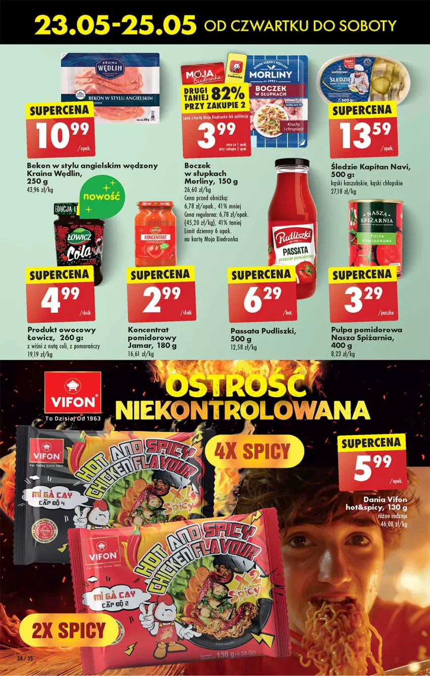 Gazetka promocyjna Biedronka - Od czwartku - ważna 23.05 do 29.05.2024 - strona 34 - produkty: Beko, Boczek, Dron, Morliny, Pudliszki, Pulpa pomidorowa