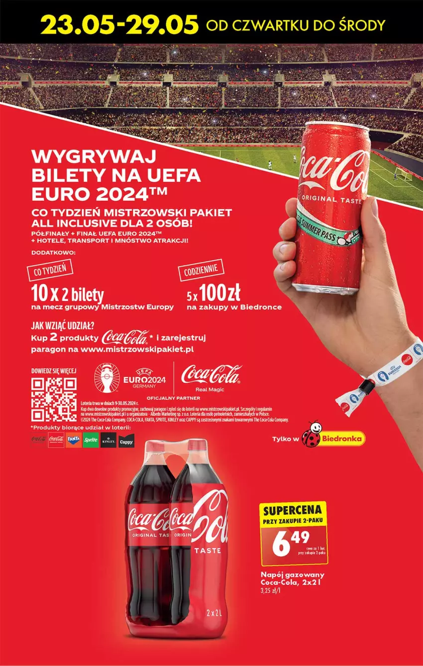 Gazetka promocyjna Biedronka - Od czwartku - ważna 23.05 do 29.05.2024 - strona 43 - produkty: Cappy, Coca-Cola, Dron, Fa, Fanta, Napój, Napój gazowany, Por, Sport, Sprite, Tran