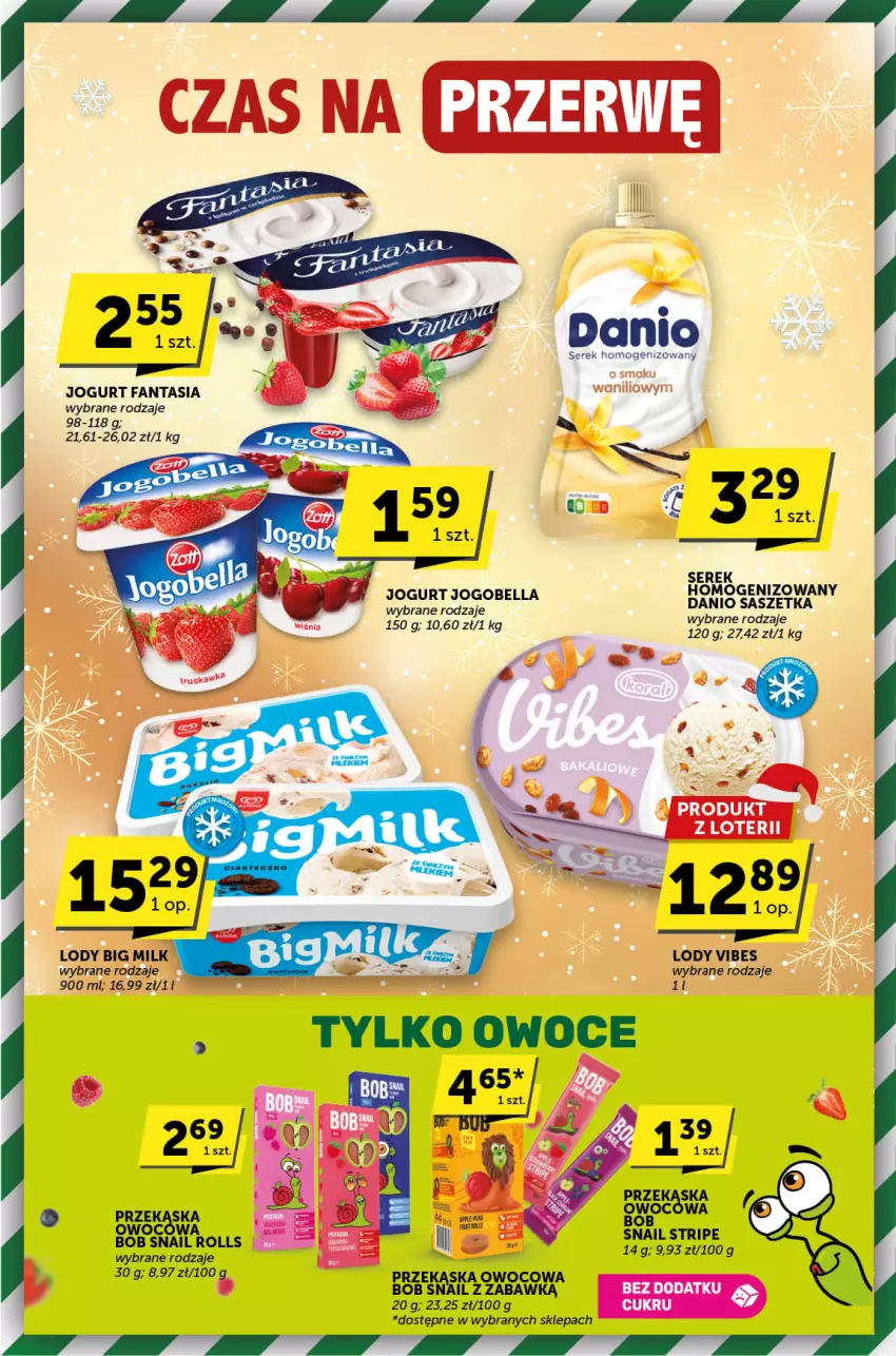 Gazetka promocyjna ABC - ważna 14.12 do 24.12.2023 - strona 10 - produkty: Bell, Bella, Big Milk, Danio, Fa, Fanta, Jogobella, Jogurt, Lody, Ser, Serek, Serek homogenizowany