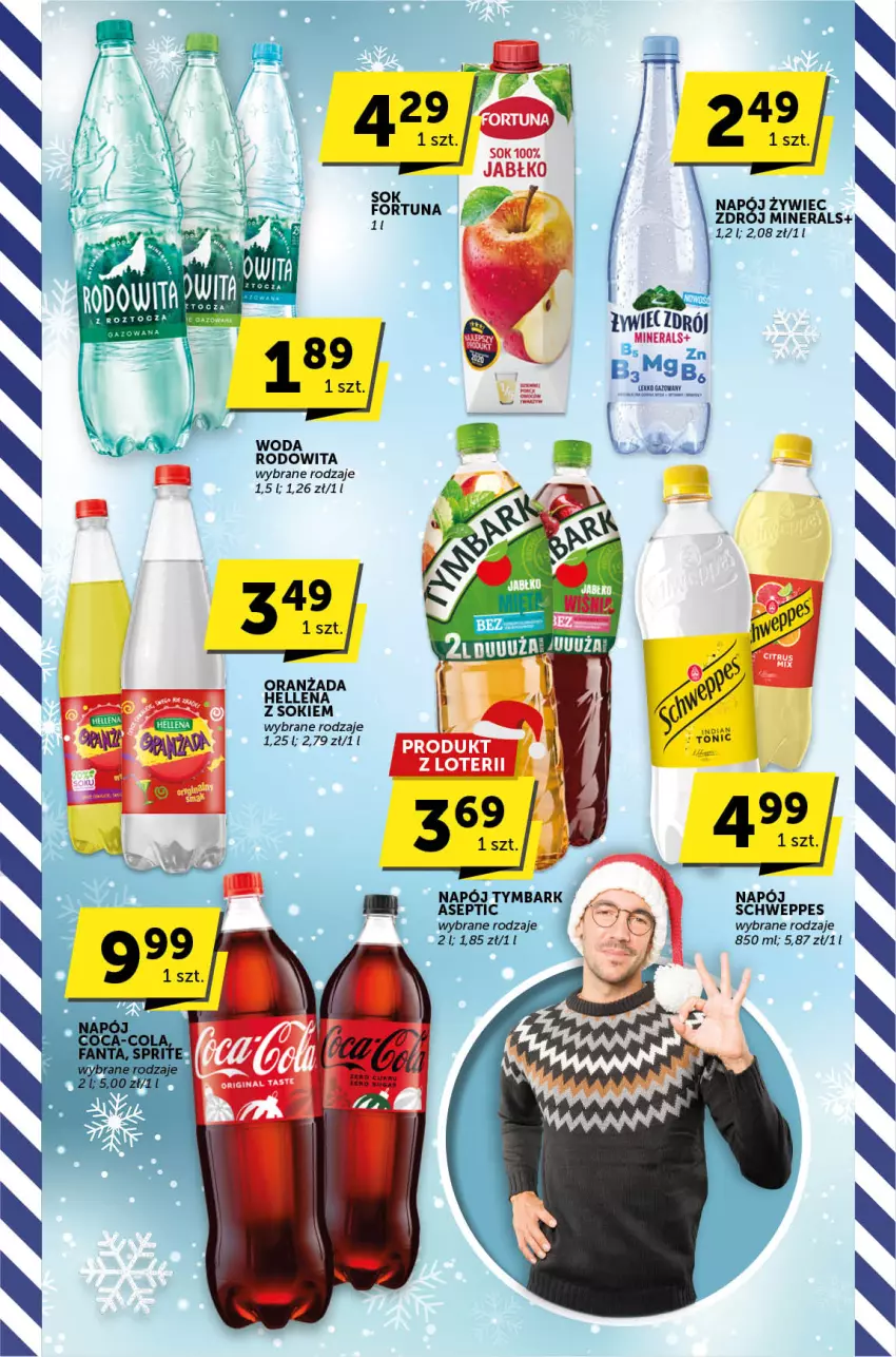 Gazetka promocyjna ABC - ważna 14.12 do 24.12.2023 - strona 22 - produkty: Coca-Cola, Fortuna, Hellena, Napój, Oranżada, Schweppes, Sok, Tymbark, Woda