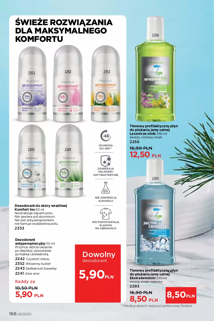 Gazetka promocyjna Faberlic - ważna 14.03 do 03.04.2022 - strona 166 - produkty: Aloe vera, Antyperspirant, Bukiet, Dezodorant, Płyn do płukania, Płyn do płukania jamy ustnej, Ubrania, Znicz