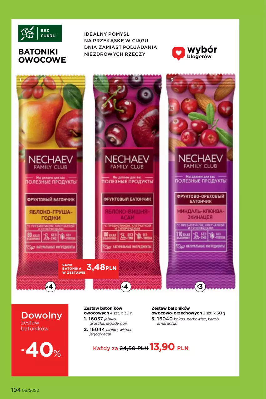 Gazetka promocyjna Faberlic - ważna 14.03 do 03.04.2022 - strona 194 - produkty: Baton, Jagody, Jagody goji, Kokos, Tonik