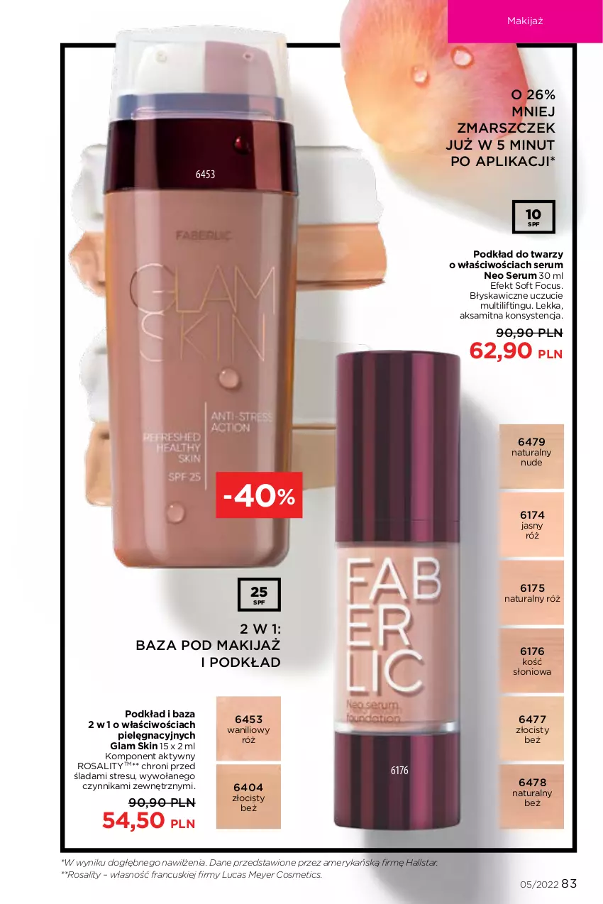 Gazetka promocyjna Faberlic - ważna 14.03 do 03.04.2022 - strona 83 - produkty: Aksam, Halls, Makijaż, Mars, Podkład, Podkład do twarzy, Rum, Ser, Serum