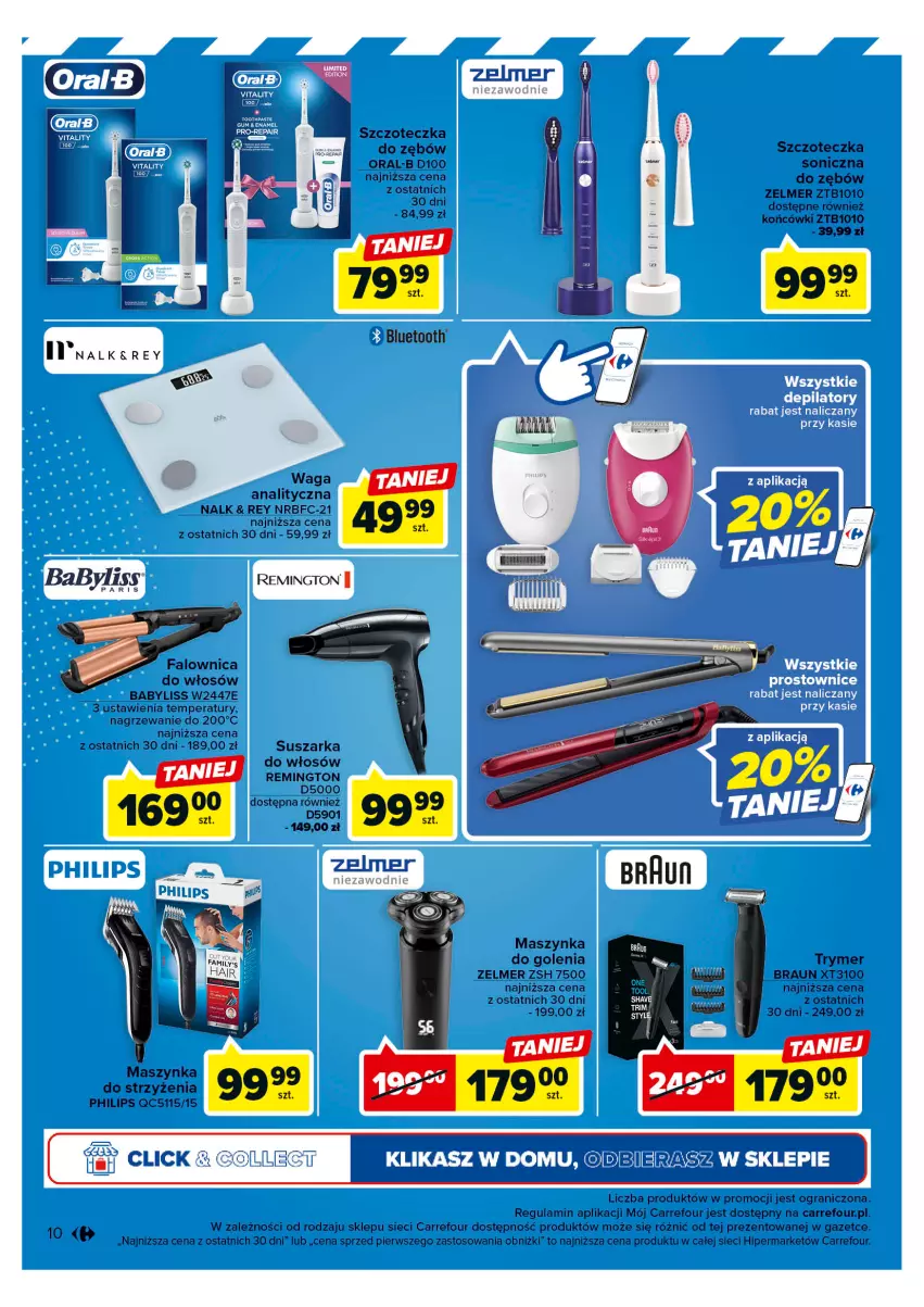 Gazetka promocyjna Carrefour - Gazetka Multimedia na co dzień i od święta - ważna 18.04 do 06.05.2023 - strona 10 - produkty: Babyliss, Braun, Fa, Gra, Maszynka, Maszynka do golenia, Philips, Remington, Suszarka, Szczoteczka, Szczoteczka do zębów, Szynka, Waga, Zelmer