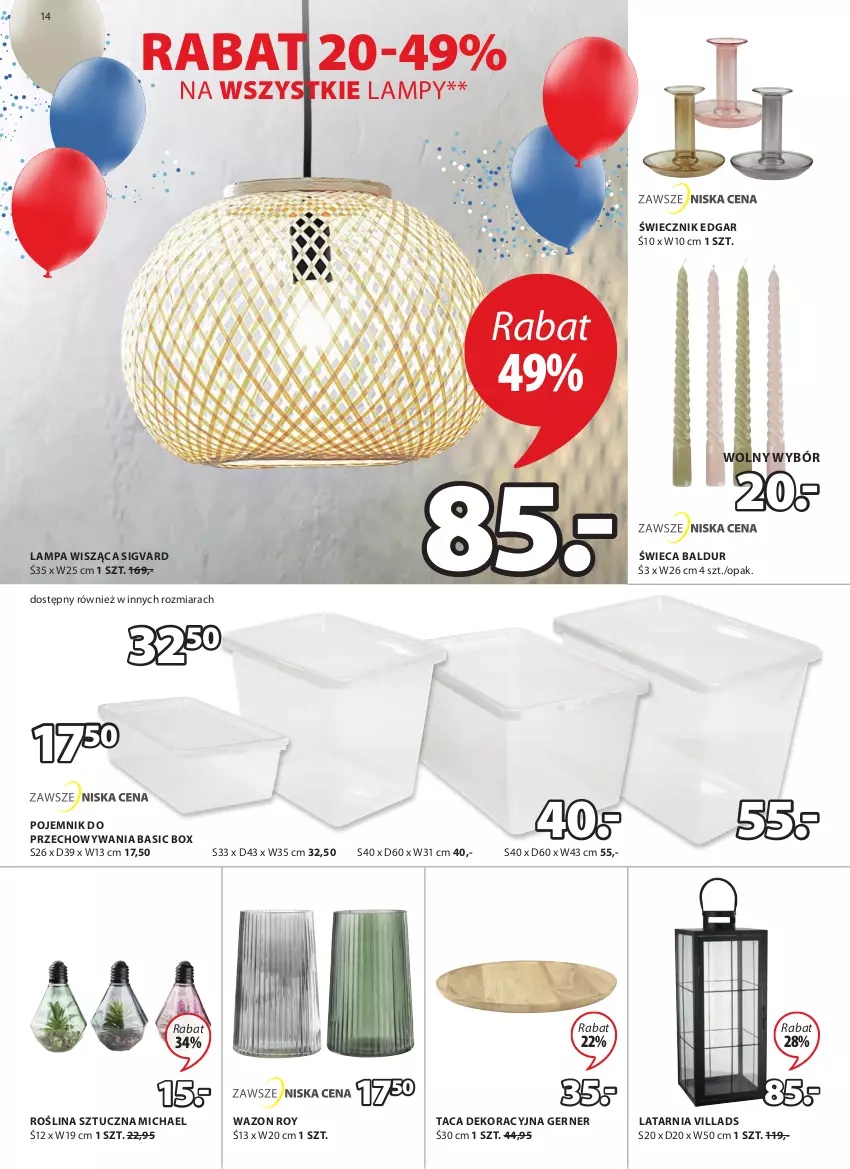 Gazetka promocyjna Jysk - Oferta tygodnia - ważna 06.10 do 19.10.2021 - strona 15 - produkty: Lampa, Lampa wisząca, Latarnia, Pojemnik, Pojemnik do przechowywania, Roślina sztuczna, Taca, Wazon