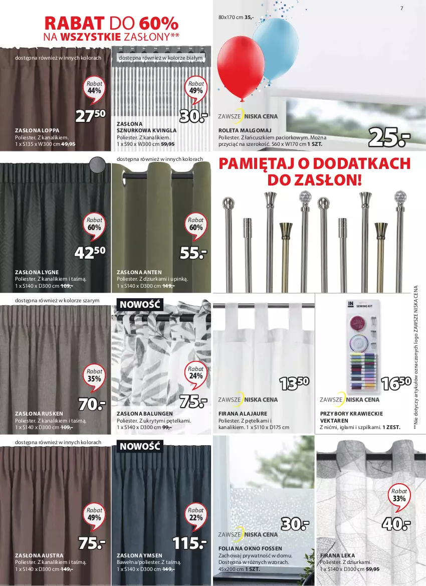 Gazetka promocyjna Jysk - Oferta tygodnia - ważna 06.10 do 19.10.2021 - strona 8 - produkty: Firana, Folia na okno, LG, Mięta, Okno, Przybory krawieckie, Roleta, Wełna, Zasłona