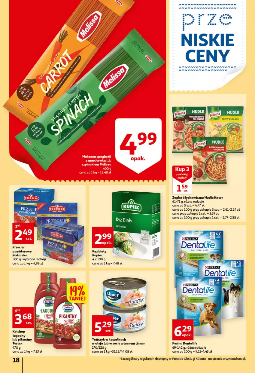 Gazetka promocyjna Auchan - przeNISKIE CENY przeWSPANIAŁE okazje Hipermarkety - ważna 21.04 do 27.04.2022 - strona 18 - produkty: Duda, Kawa, Ketchup, Knorr, Kupiec, Lisner, Olej, Piec, Podravka, Pur, Purina, Ryż, Ryż biały, Sos, Tuńczyk