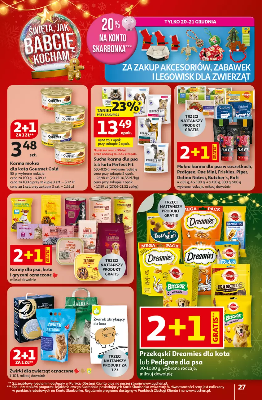 Gazetka promocyjna Auchan - Gazetka Święta jak babcię kocham Hipermarket Auchan - ważna 18.12 do 23.12.2025 - strona 27 - produkty: Butcher's, Fa, Friskies, Gourmet Gold, Gra, Gry, LEGO, Mokra karma, Pedigree, Sucha karma