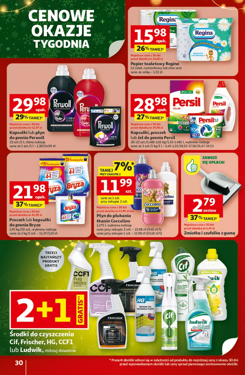 Gazetka promocyjna Auchan - Gazetka Święta jak babcię kocham Hipermarket Auchan - ważna 18.12 do 23.12.2025 - strona 30 - produkty: Aloe vera, Bryza, Coccolino, Gin, Gra, Papier, Papier toaletowy, Persil, Perwoll, Płyn do płukania, Płyn do prania, Rum, Szufelka