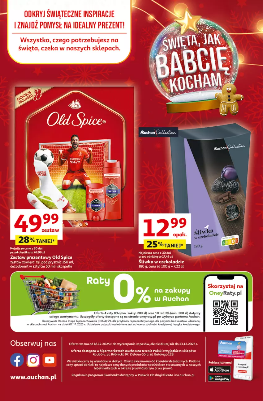 Gazetka promocyjna Auchan - Gazetka Święta jak babcię kocham Hipermarket Auchan - ważna 18.12 do 23.12.2025 - strona 45 - produkty: Gra, Karp, Kosz, Old Spice, Skarpetki, Top, Zestaw prezentowy