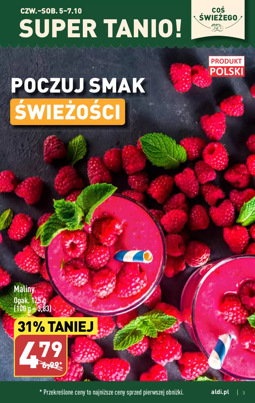 Gazetka promocyjna Aldi - Pełna oferta - ważna 02.10 do 07.10.2023 - strona 3 - produkty: Maliny