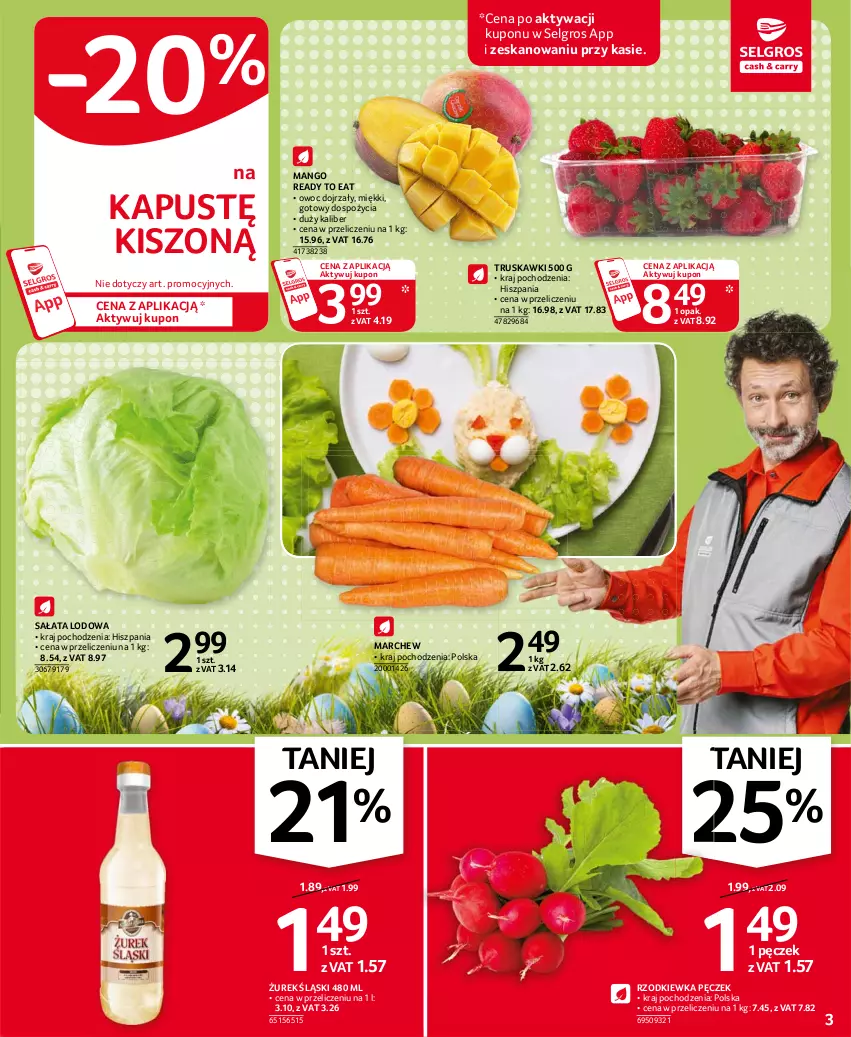 Gazetka promocyjna Selgros - Oferta spożywcza - ważna 25.03 do 05.04.2021 - strona 3 - produkty: LG, Mango, Rzodkiewka, Sałat, Sałata lodowa, Truskawki