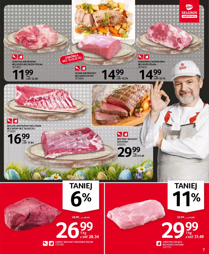 Gazetka promocyjna Selgros - Oferta spożywcza - ważna 25.03 do 05.04.2021 - strona 7 - produkty: Boczek, Boczek wieprzowy, Karkówka wieprzowa, Rostbef, Schab wieprzowy, Udziec wołowy