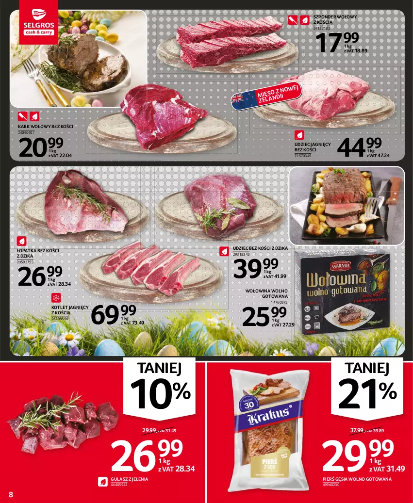 Gazetka promocyjna Selgros - Oferta spożywcza - ważna 25.03 do 05.04.2021 - strona 8 - produkty: Kark wołowy, Kotlet, Mięso, Szponder wołowy, Wołowina