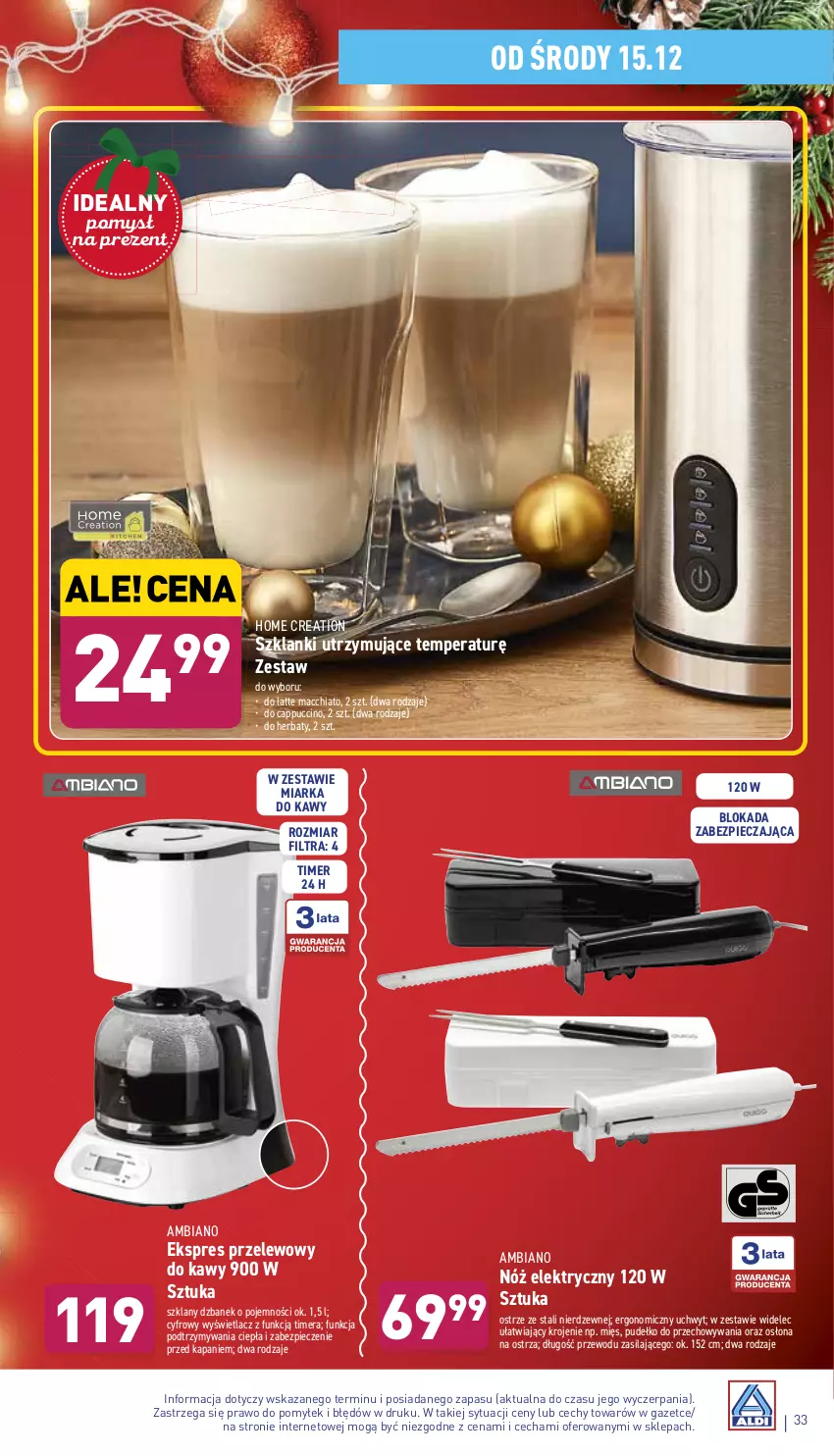 Gazetka promocyjna Aldi - Pełny katalog - ważna 13.12 do 19.12.2021 - strona 33 - produkty: Cappuccino, Chia, Dzbanek, Ekspres przelewowy, Lanki, Miarka, Piec, Pudełko, Widelec