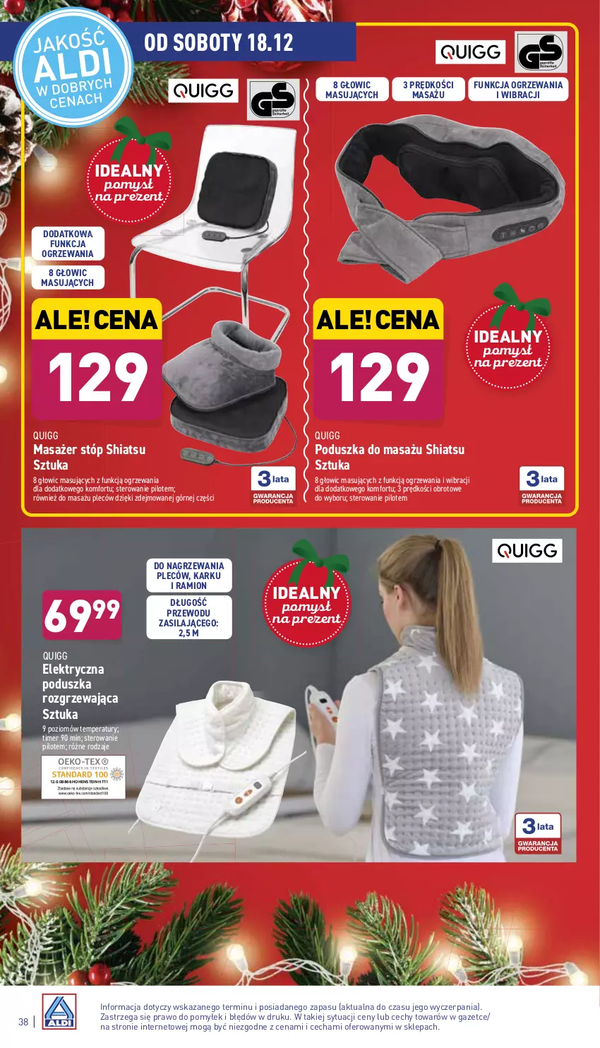 Gazetka promocyjna Aldi - Pełny katalog - ważna 13.12 do 19.12.2021 - strona 38 - produkty: Masażer, Poduszka