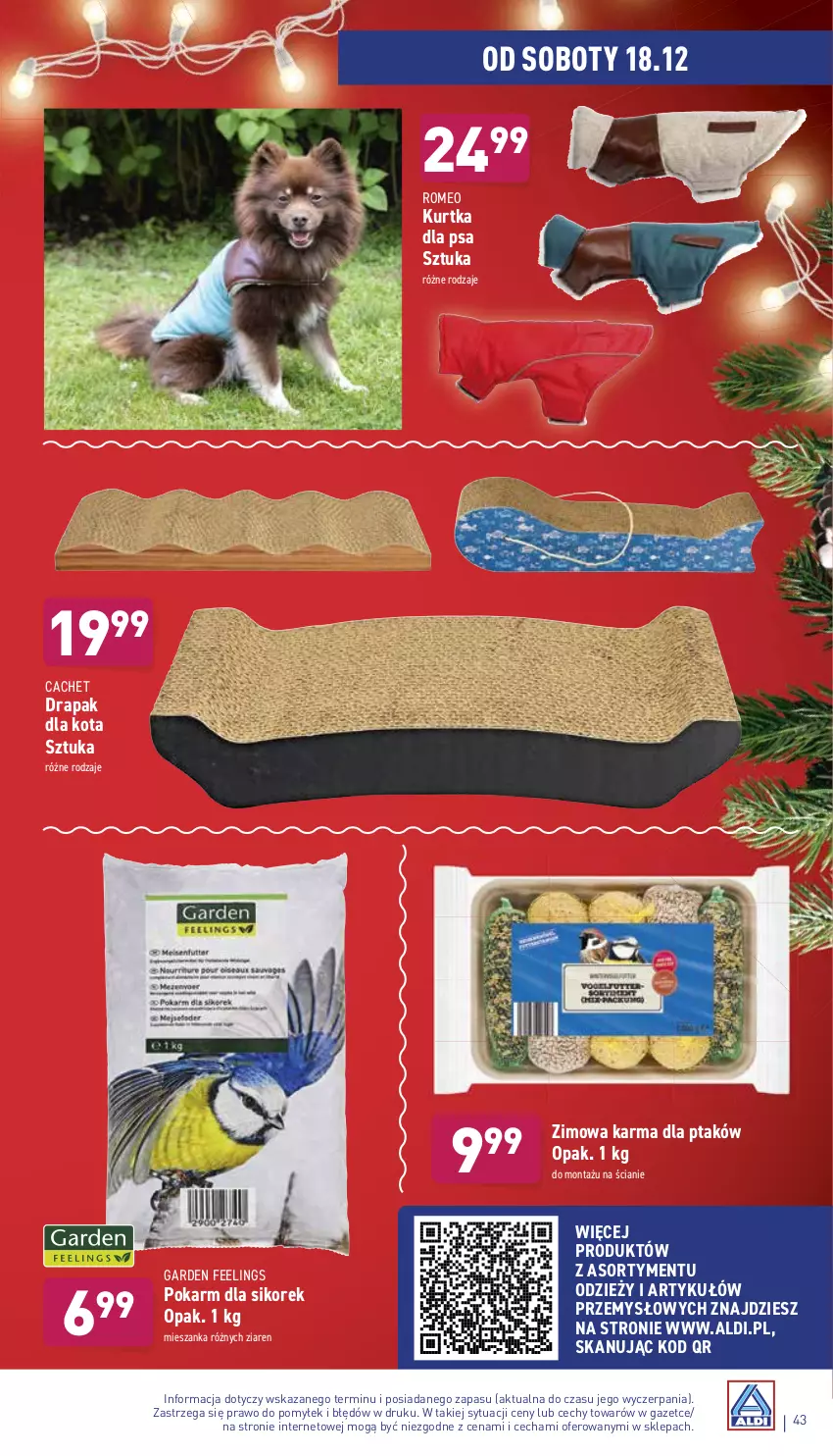 Gazetka promocyjna Aldi - Pełny katalog - ważna 13.12 do 19.12.2021 - strona 43 - produkty: Drapak, Kurtka