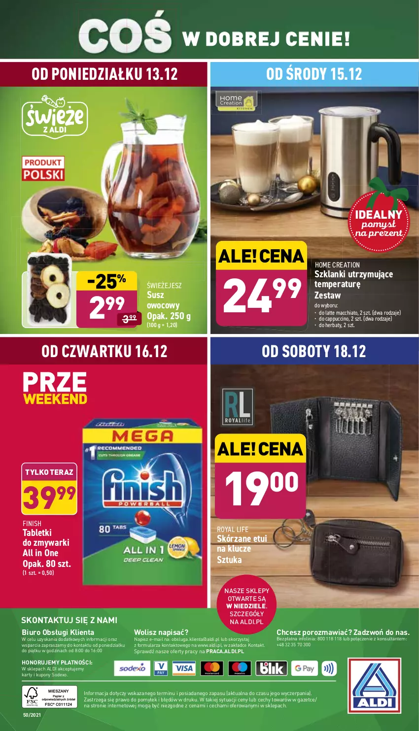 Gazetka promocyjna Aldi - Pełny katalog - ważna 13.12 do 19.12.2021 - strona 44 - produkty: Biuro, Cappuccino, Chia, Finish, Lanki, O nas, Por, Tablet, Tabletki do zmywarki, Tera, Zmywarki