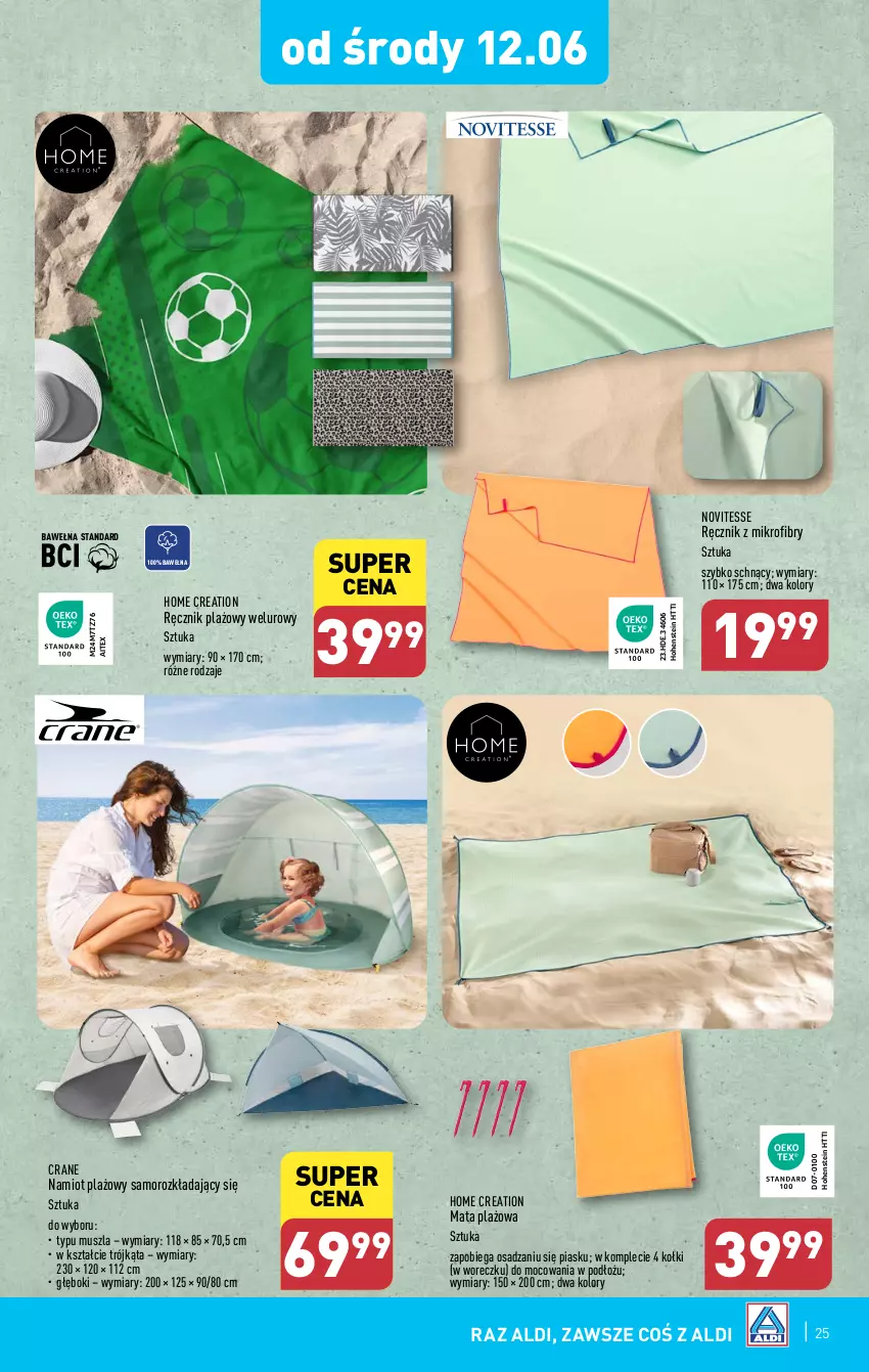 Gazetka promocyjna Aldi - Pełna oferta - ważna 10.06 do 15.06.2024 - strona 25 - produkty: Mus, Namiot, Ręcznik, Wełna