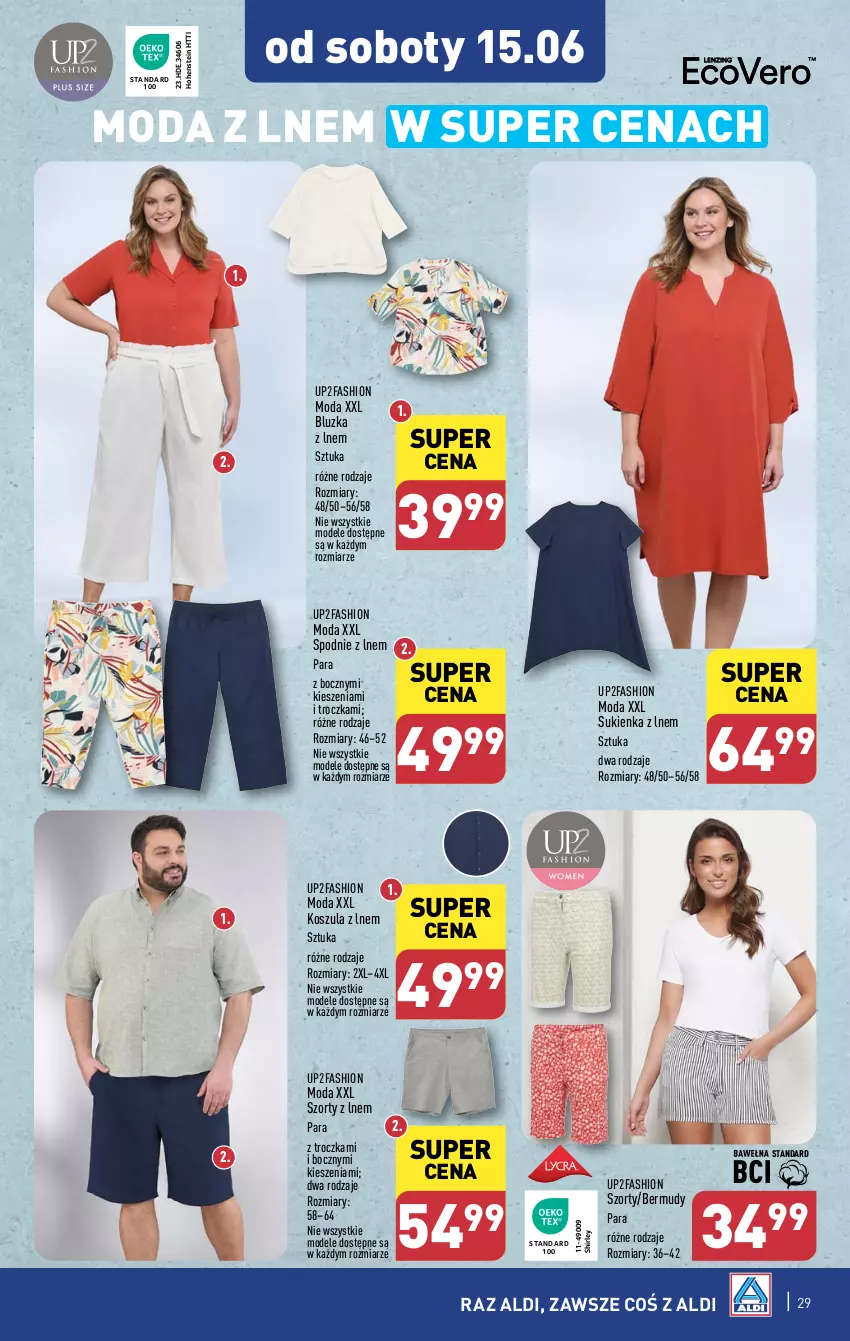 Gazetka promocyjna Aldi - Pełna oferta - ważna 10.06 do 15.06.2024 - strona 29 - produkty: Bermudy, Fa, Kosz, Koszula, Moda, Spodnie, Sukienka, Szorty