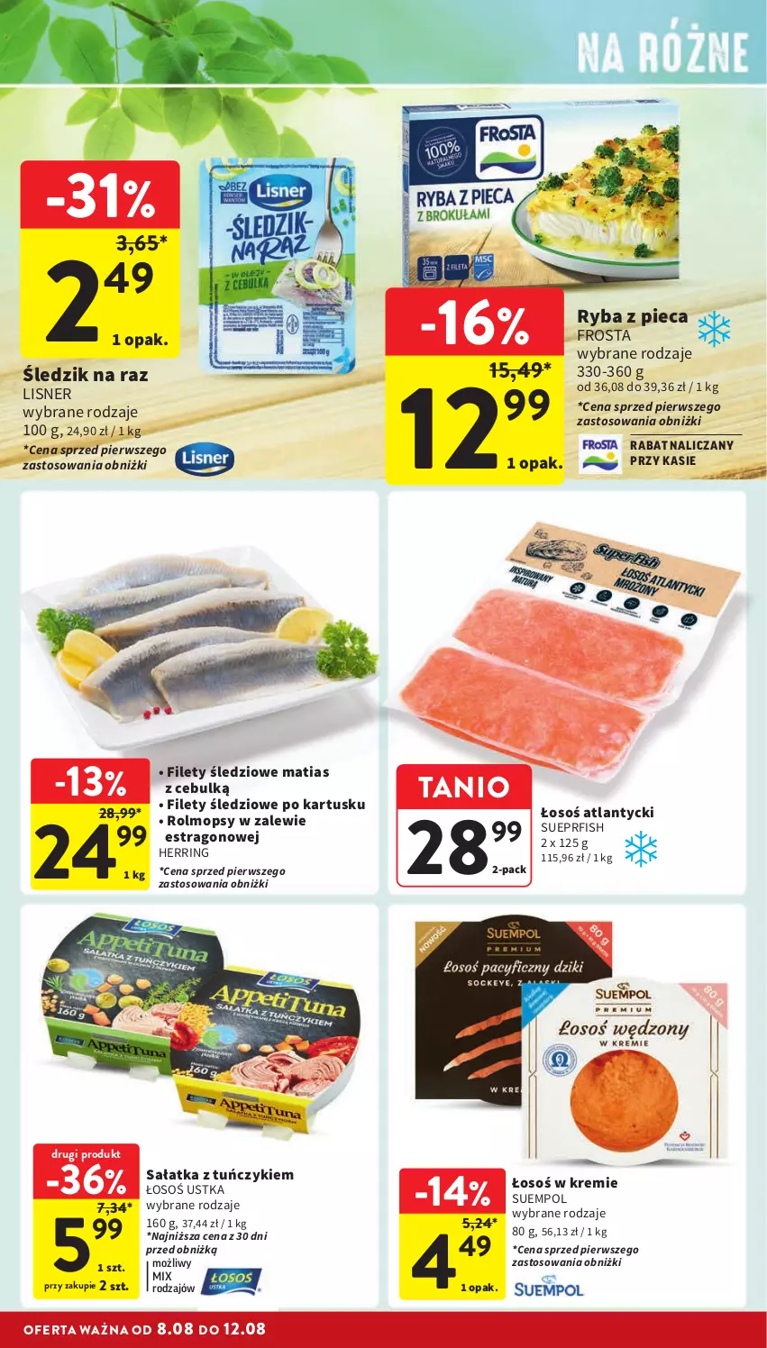 Gazetka promocyjna Intermarche - Gazetka Intermarche - ważna 08.08 do 12.08.2024 - strona 16 - produkty: Frosta, Lisner, Mop, Piec, Ryba, Sałat, Sałatka, Suempol, Tuńczyk