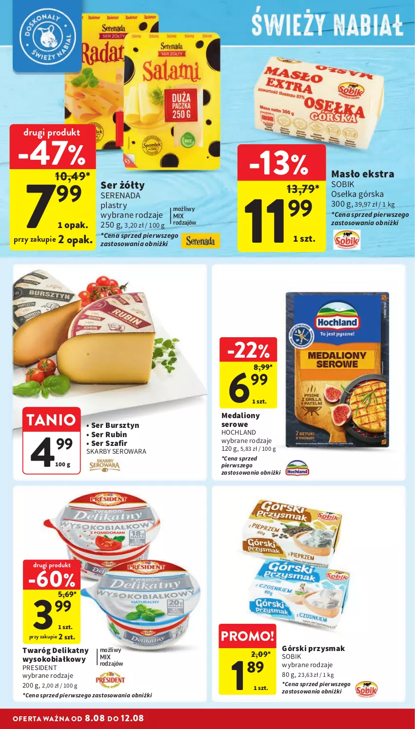 Gazetka promocyjna Intermarche - Gazetka Intermarche - ważna 08.08 do 12.08.2024 - strona 18 - produkty: Bursztyn, Hochland, Lion, Masło, Rubin, Ser, Sok, Twaróg, Twaróg delikatny