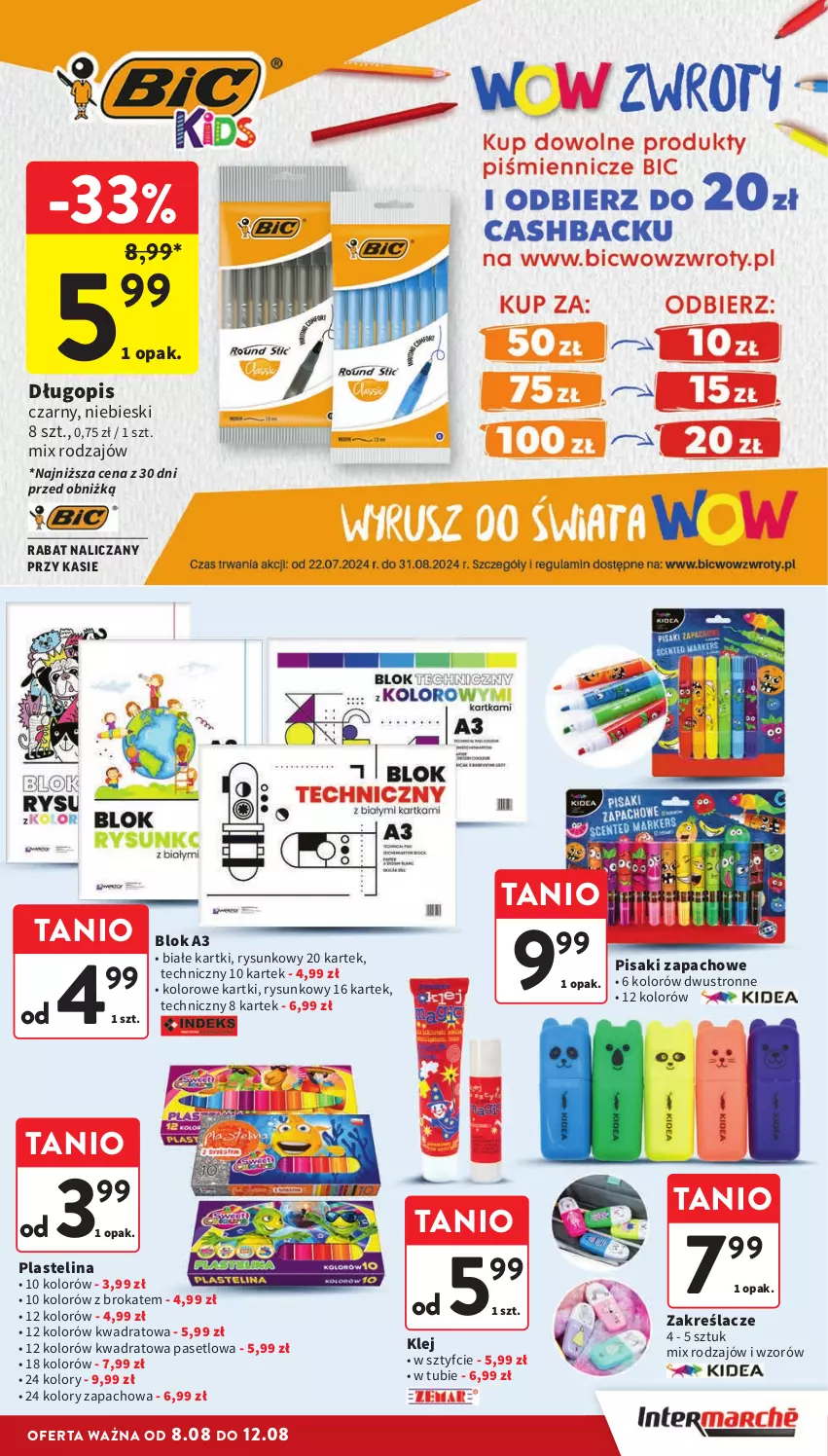 Gazetka promocyjna Intermarche - Gazetka Intermarche - ważna 08.08 do 12.08.2024 - strona 37 - produkty: Długopis, Klej, Plastelina