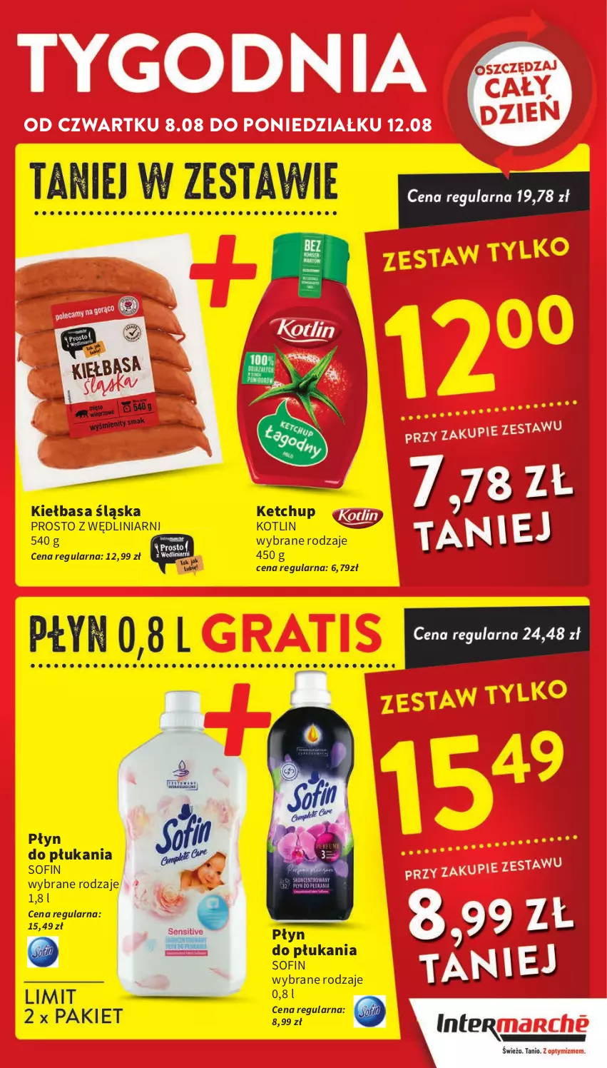 Gazetka promocyjna Intermarche - Gazetka Intermarche - ważna 08.08 do 12.08.2024 - strona 7 - produkty: Ketchup, Kiełbasa, Kiełbasa śląska, Kotlin, Płyn do płukania